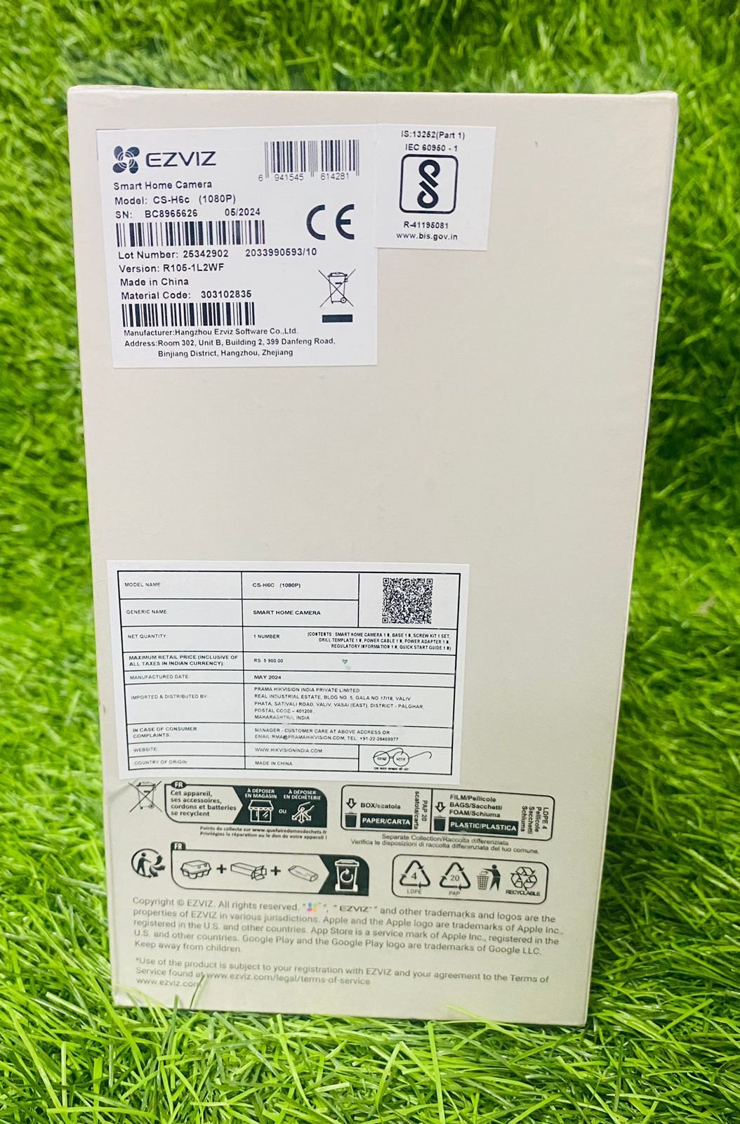Caméra WiFi Ezviz H6 Pro 2MP - Maison Connectée