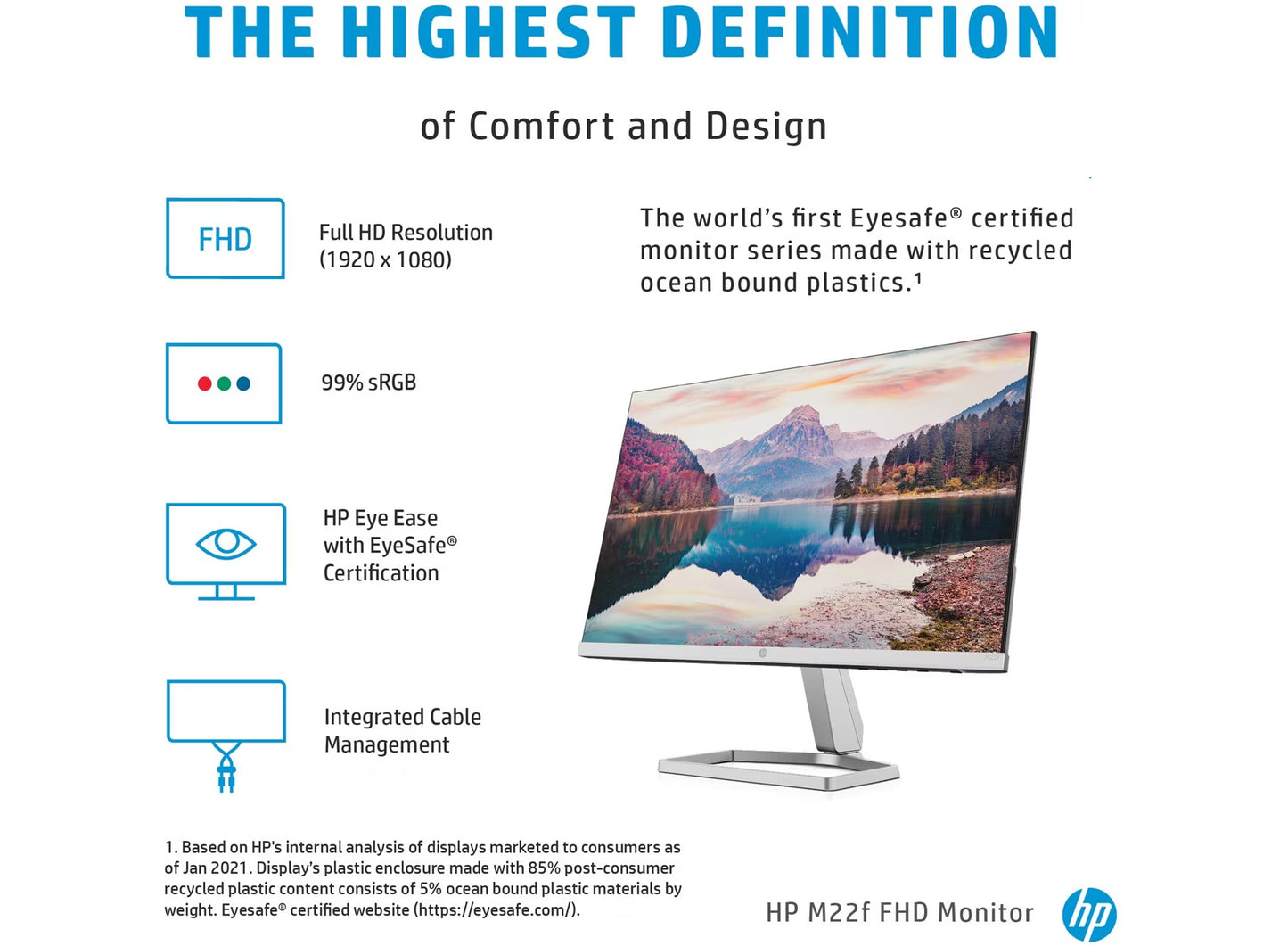 Écran moniteur HP m22f 21.5" Full HD - Confort & Style | etsa2m.sn