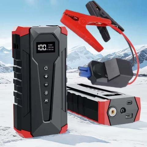 Démarreur de Voiture d'Urgence - Compresseur & Power Bank