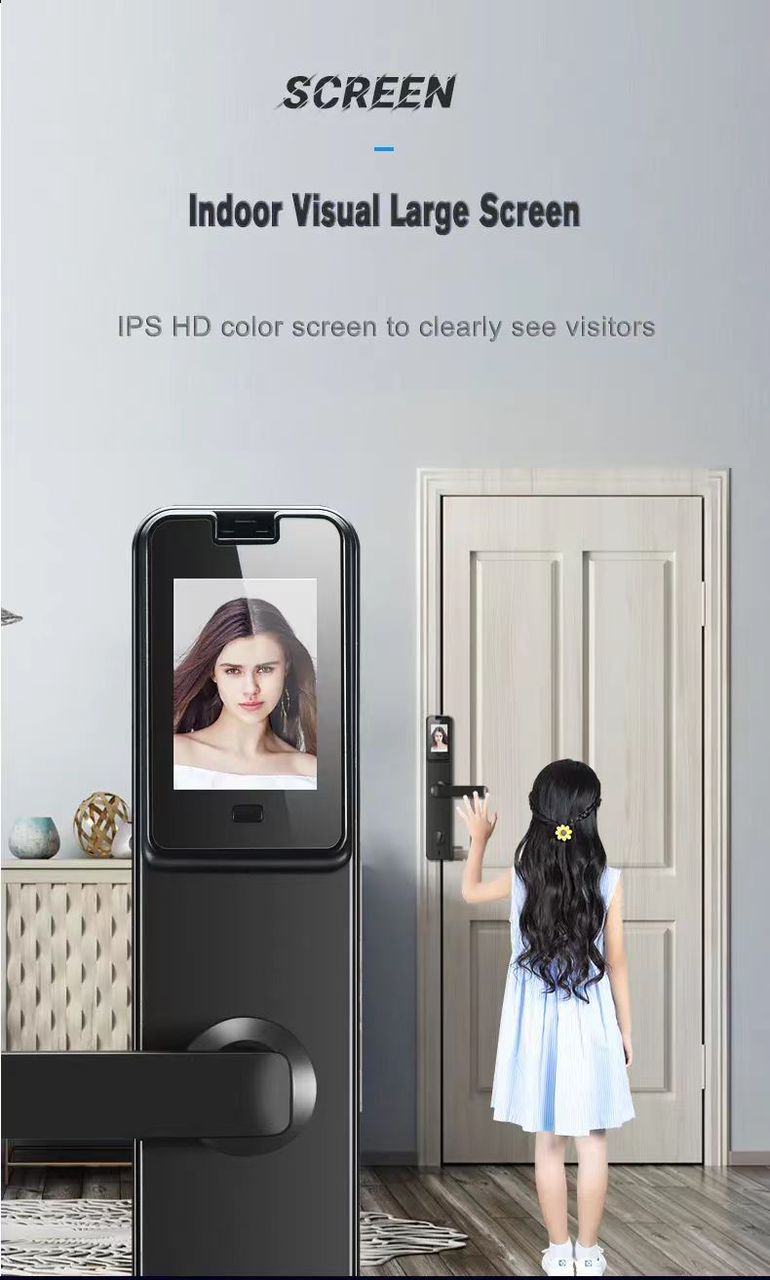 Serrure de porte intelligente Bluetooth avec caméra et poignée mot de passe par empreinte digitale : Sécurisez votre maison et vivez en toute tranquillité !