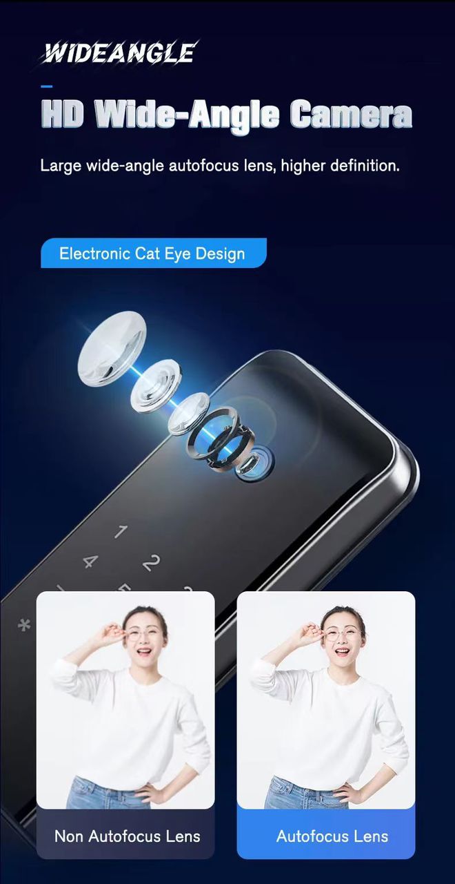 Serrure de porte intelligente Bluetooth avec caméra et poignée mot de passe par empreinte digitale : Sécurisez votre maison et vivez en toute tranquillité !