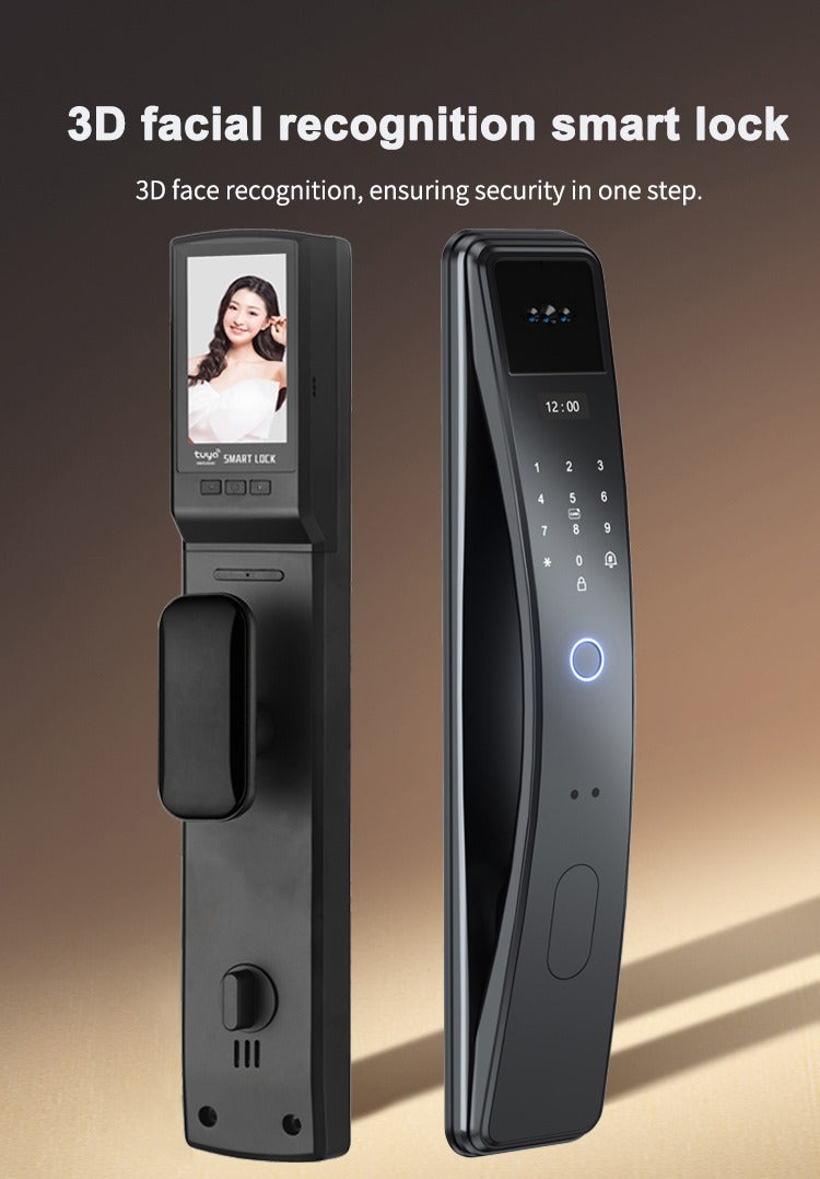 Serrure Intelligente Tuya avec Visiophone - Reconnaissance faciale, empreinte digitale, code et clé