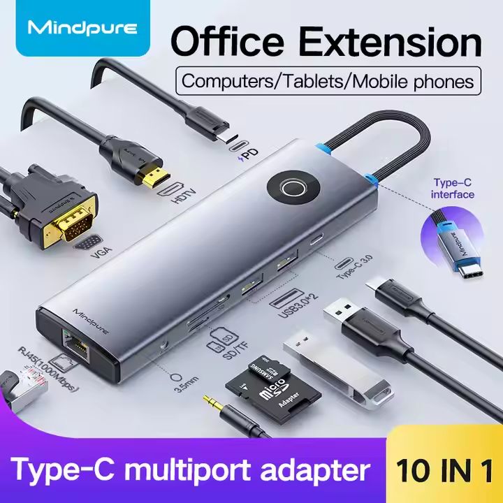 Station d'accueil USB-C 10Gbps 4K@60Hz - Multiports 10-en-1