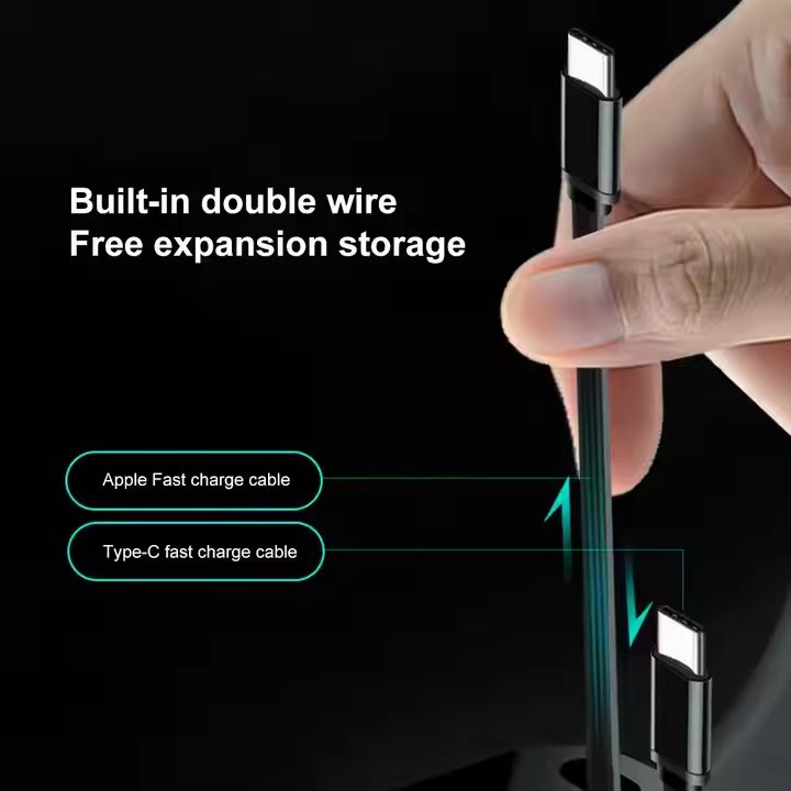 Chargeur allume-cigare USB-C 5-en-1, 80W, câbles rétractables, voltmètre LED. Charge rapide pour iPhone, Samsung