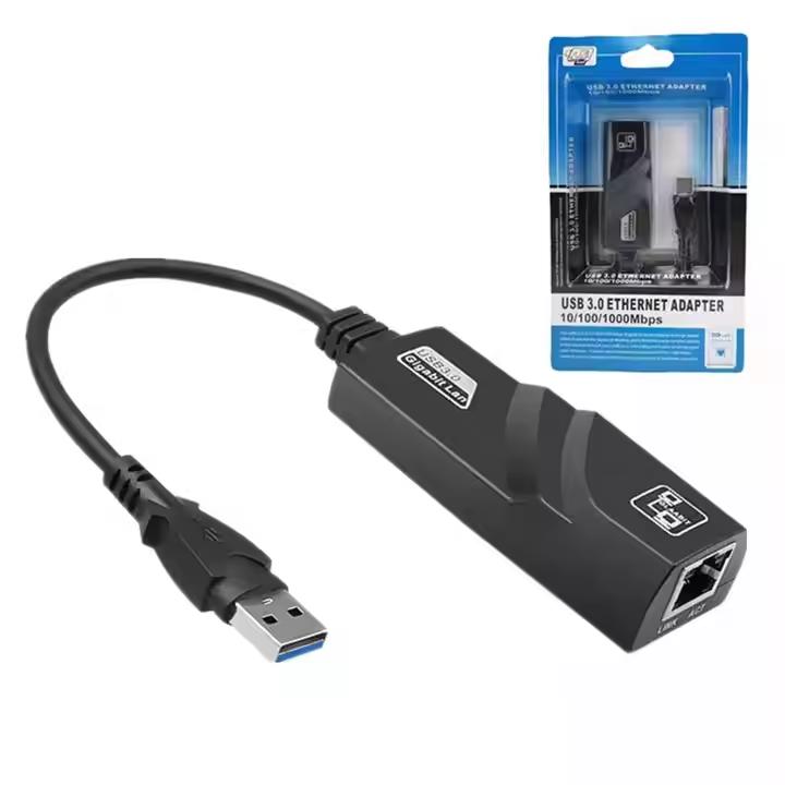 Adaptateur USB 3.0 vers Ethernet Gigabit. Connexion réseau rapide et fiable.