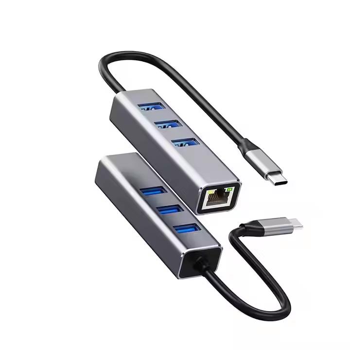 Adaptateur USB-C vers Ethernet + Hub 4 Ports USB 3.0