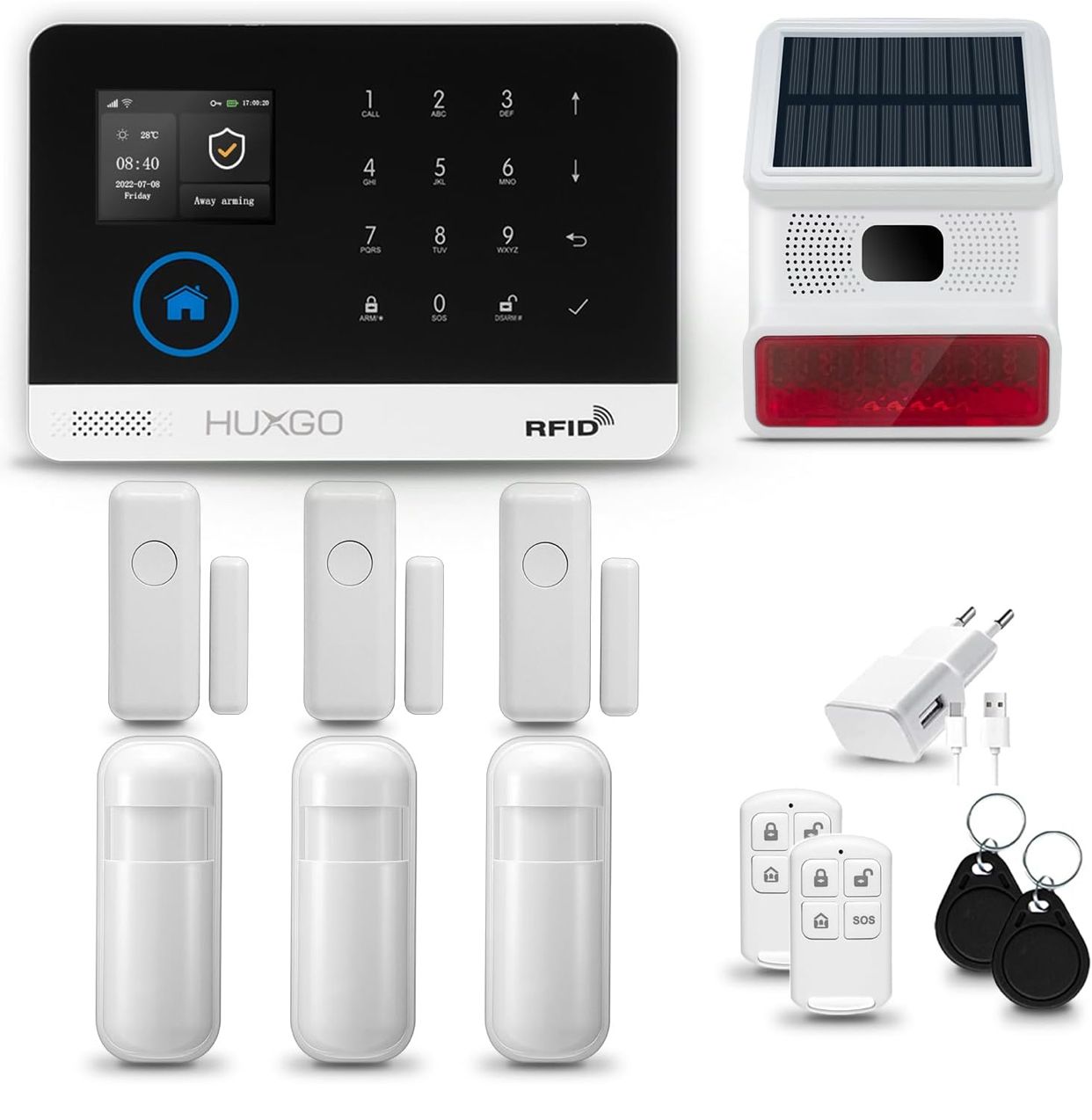 Alarme Domestique Sans Fil PGST : Kit de Sécurité Complet GSM, SMS & WiFi