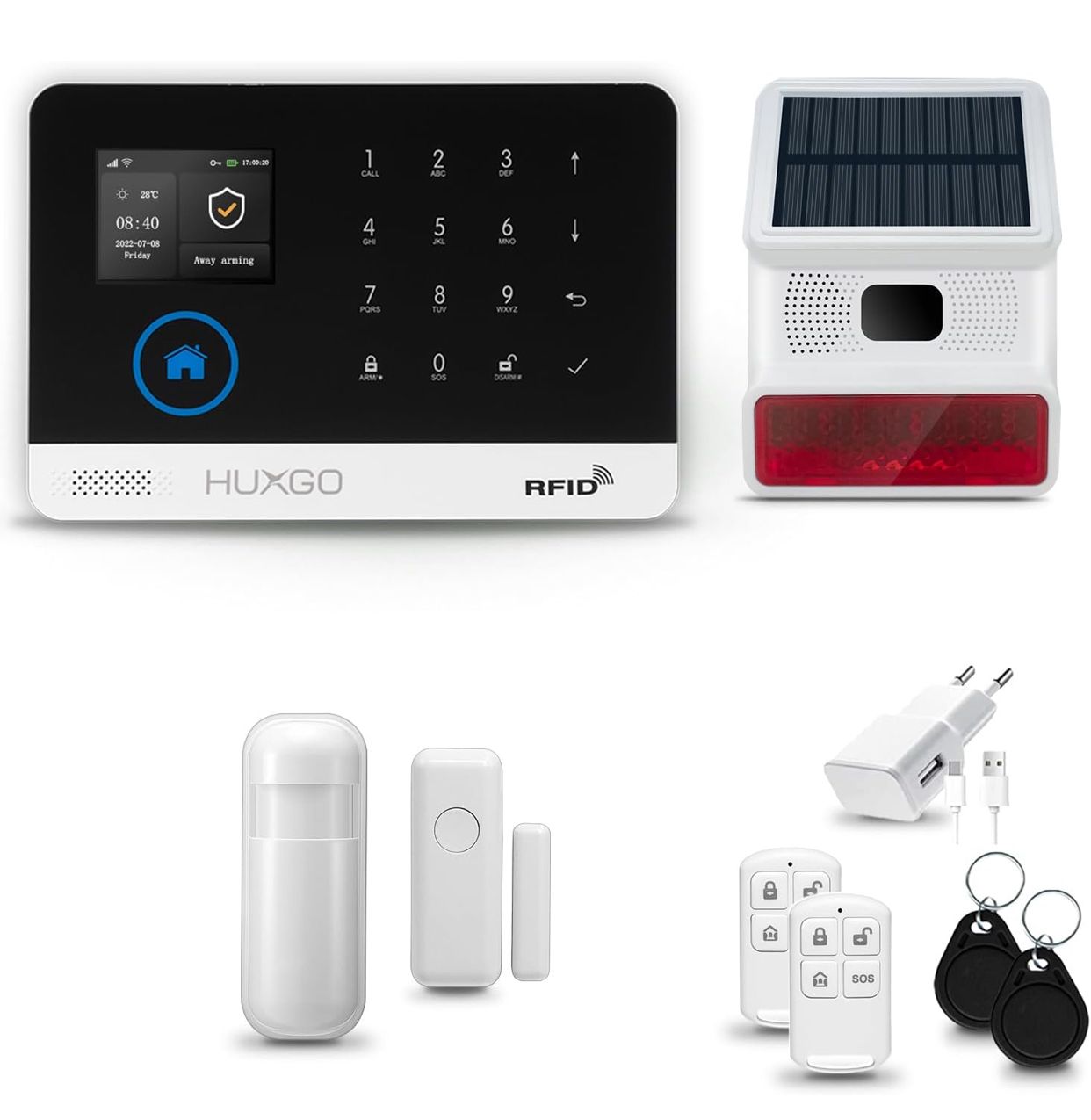 Alarme Domestique Sans Fil PGST : Kit de Sécurité Complet GSM, SMS & WiFi