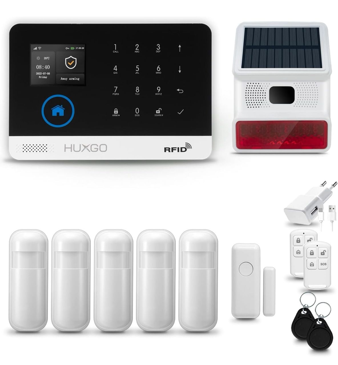 Alarme Domestique Sans Fil PGST : Kit de Sécurité Complet GSM, SMS & WiFi