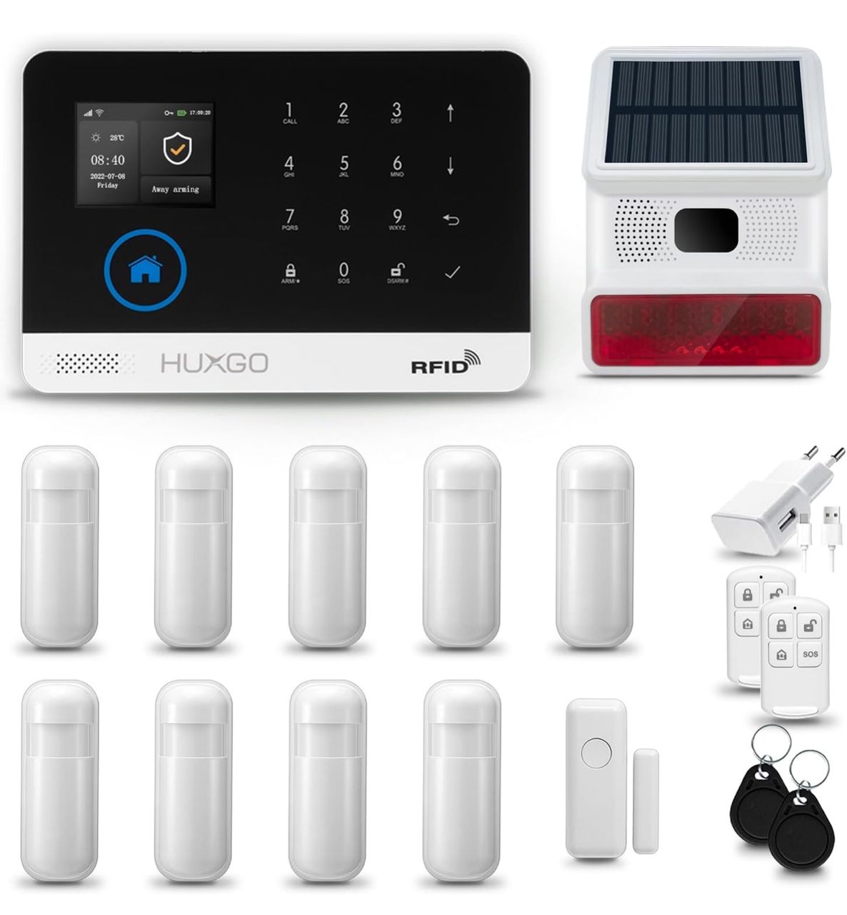 Alarme Domestique Sans Fil PGST : Kit de Sécurité Complet GSM, SMS & WiFi