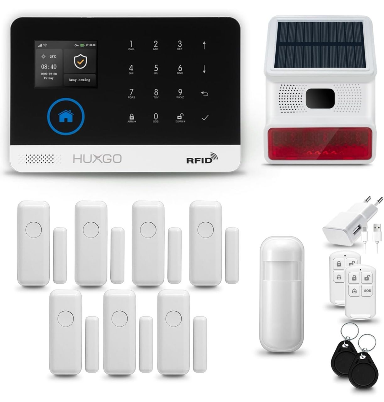 Alarme Domestique Sans Fil PGST : Kit de Sécurité Complet GSM, SMS & WiFi