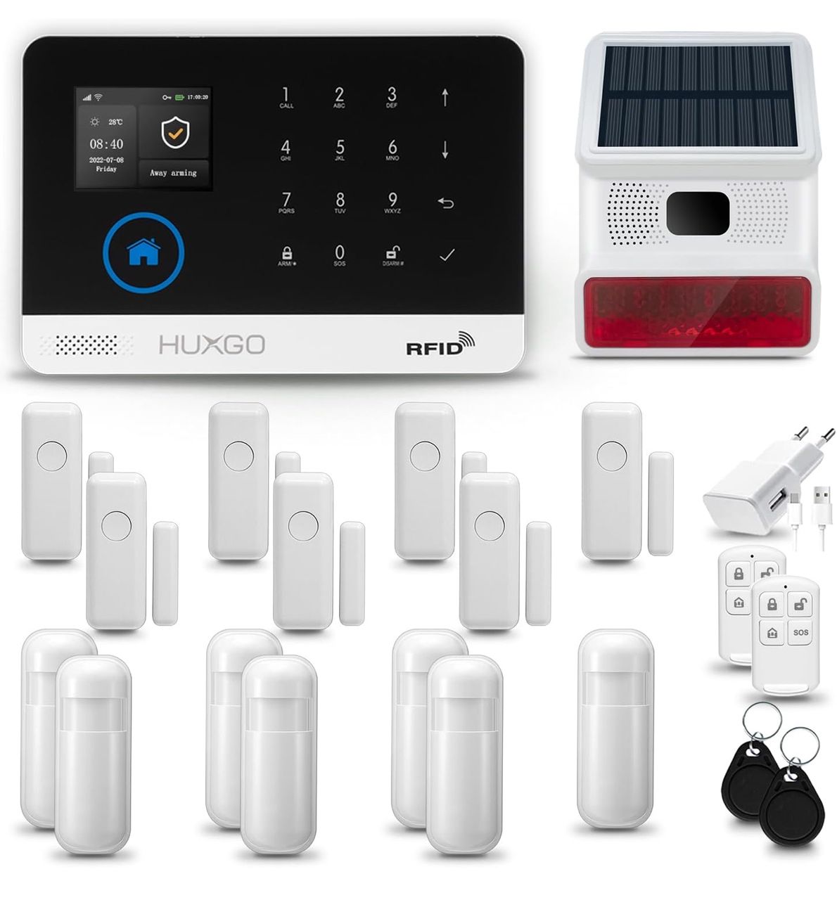 Alarme Domestique Sans Fil PGST : Kit de Sécurité Complet GSM, SMS & WiFi