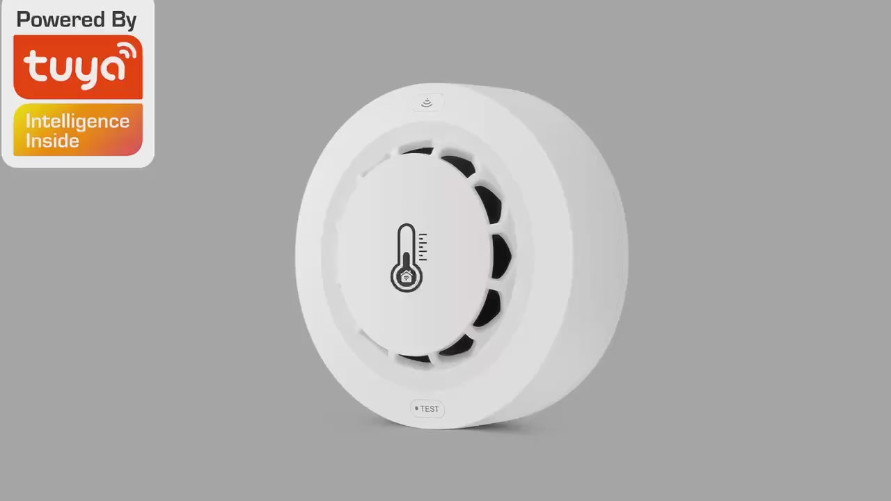 Détecteur de Fumée Intelligent WiFi & Bluetooth – Capteur Tuya avec Surveillance de Température et Humidité