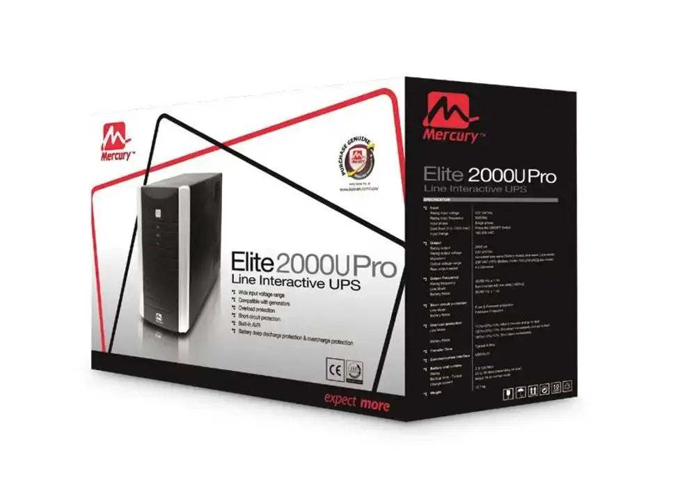 Onduleur Mercury Elite 2000VA Smart - Alimentation Fiable et Intelligente