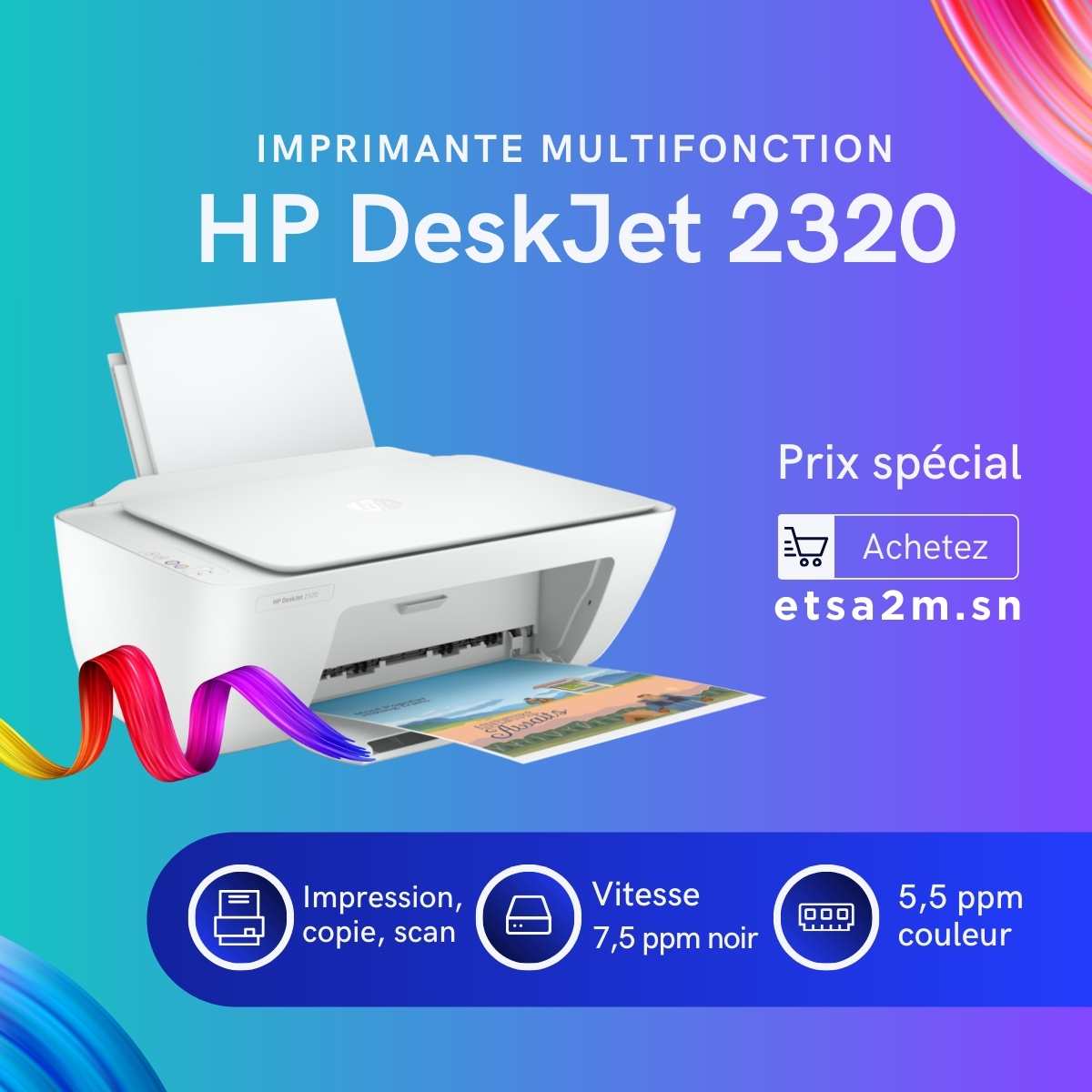 Imprimante HP DeskJet 2320 - Tout-en-Un, Prix Abordable, Qualité ...