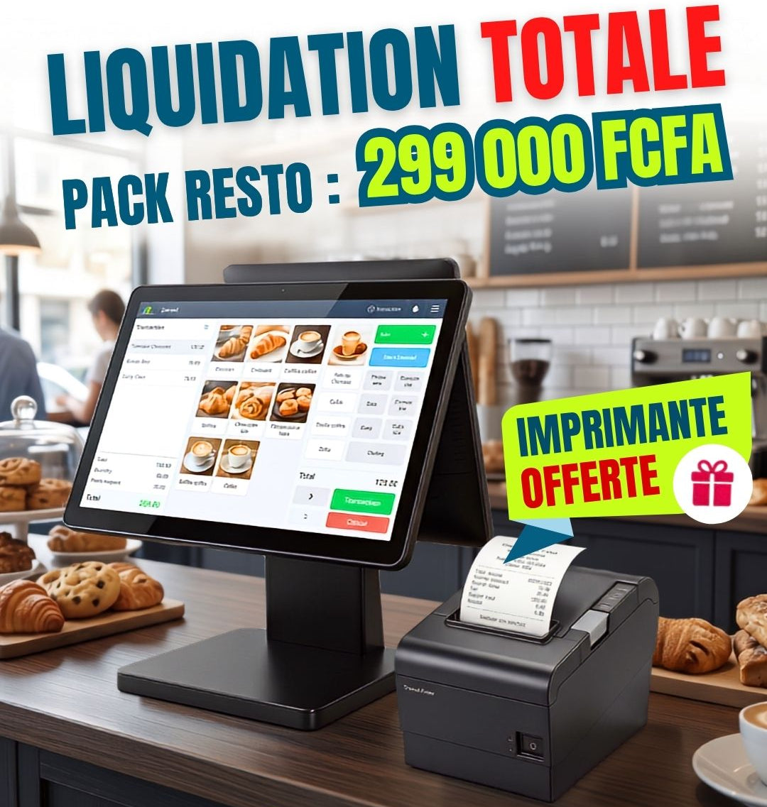 Caisse Enregistreuse Tactile A2M – Pack Resto (Imprimante Ticket Offerte) - ETS A2M