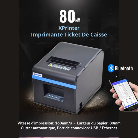 Xprinter, Imprimante Ticket, Imprimante de Reçus Rapide & Fiable 80mm Bluetooth - USB, Ethernet