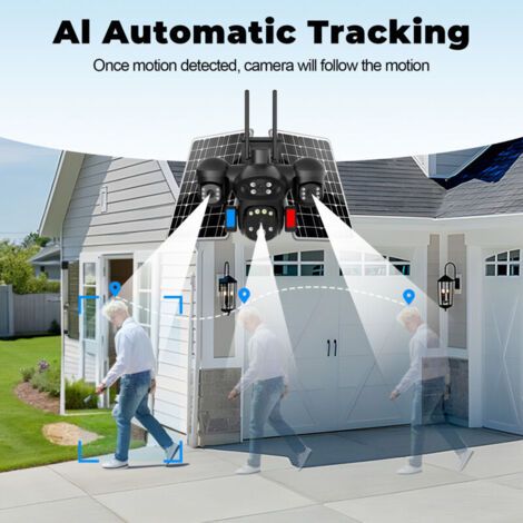 Caméra Solaire 4G 4 Objectifs - Surveillance 360° Autonome