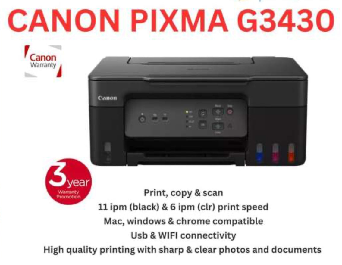 Imprimante Canon PIXMA G3430 - Impression Haute Qualité, Faible Coût
