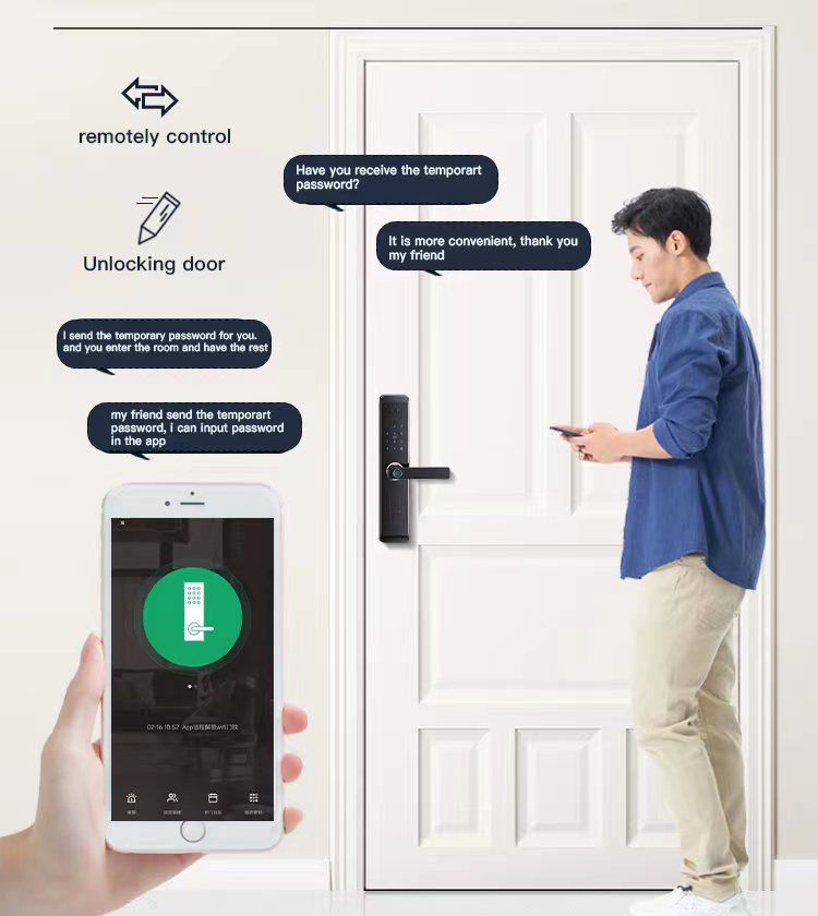 Serrure de porte intelligente Bluetooth avec caméra et poignée mot de passe par empreinte digitale : Sécurisez votre maison et vivez en toute tranquillité !