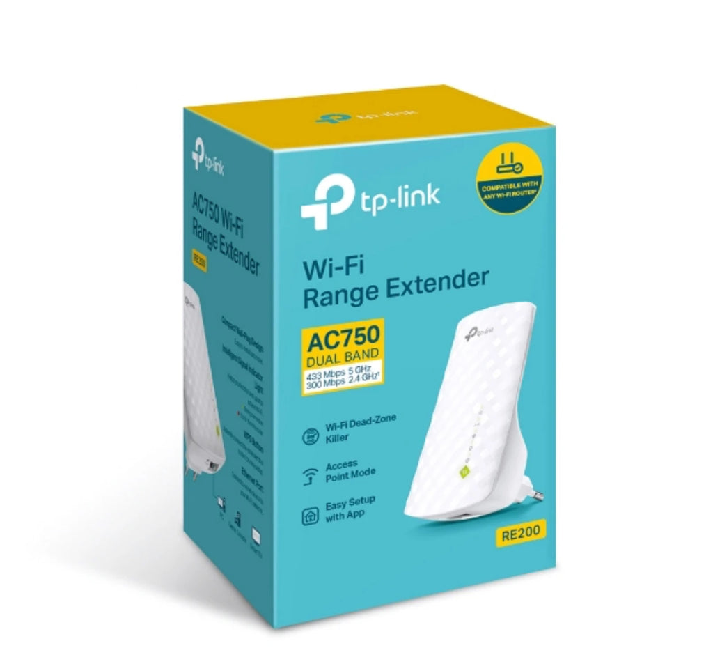Répéteur WiFi TP-Link RE200 – Bi-Bande AC750, Extension Simple et Efficace