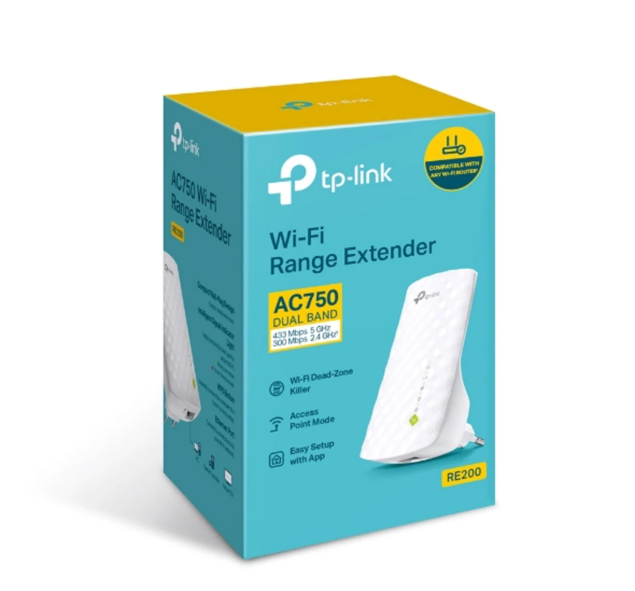 Répéteur WiFi TP-Link RE200 – Bi-Bande AC750, Extension Simple et Efficace