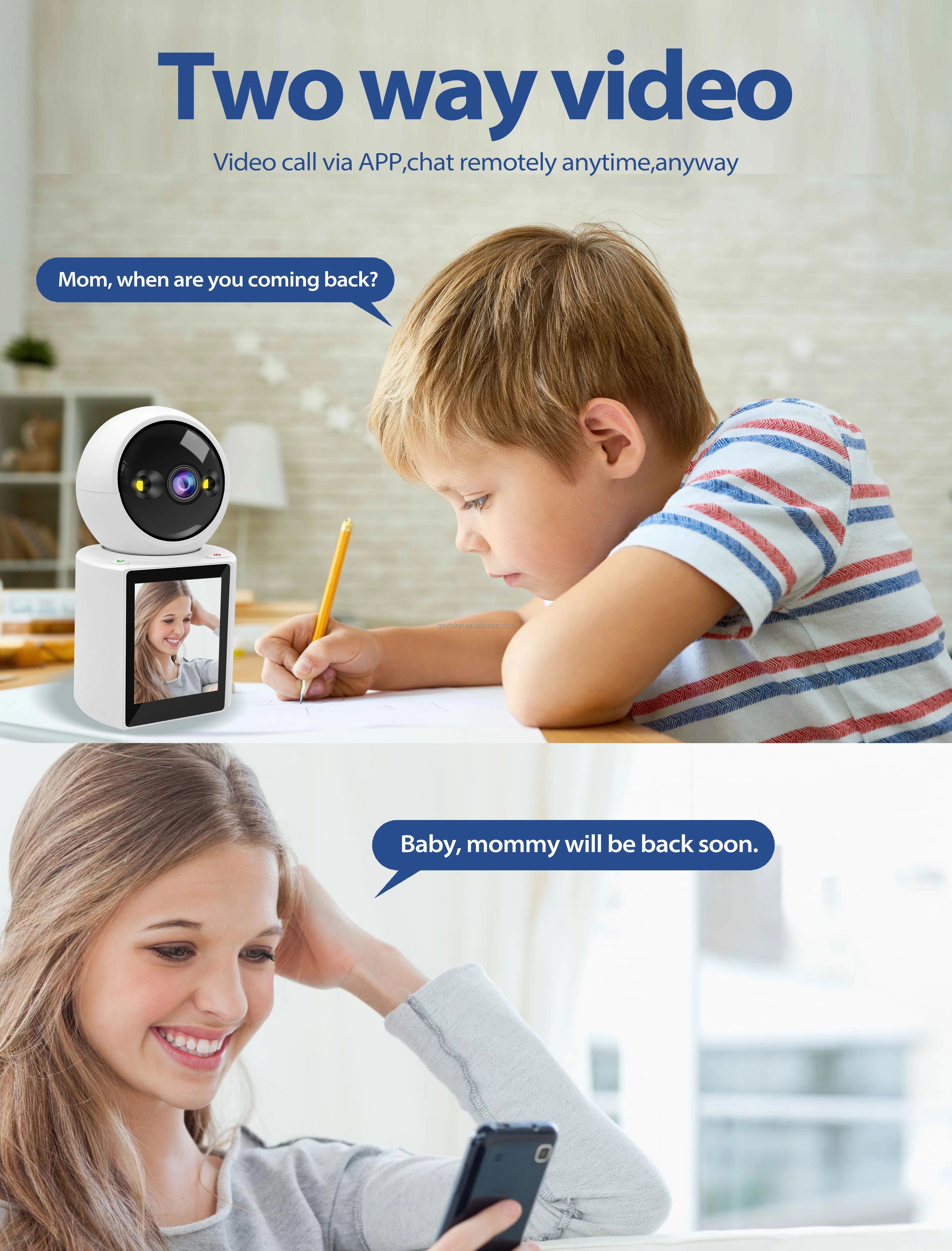 Caméra d'Appel Vidéo WiFi Intelligente 3MP bébé moniteur appel vidéo - Surveillance Bébé & Sécurité Maison