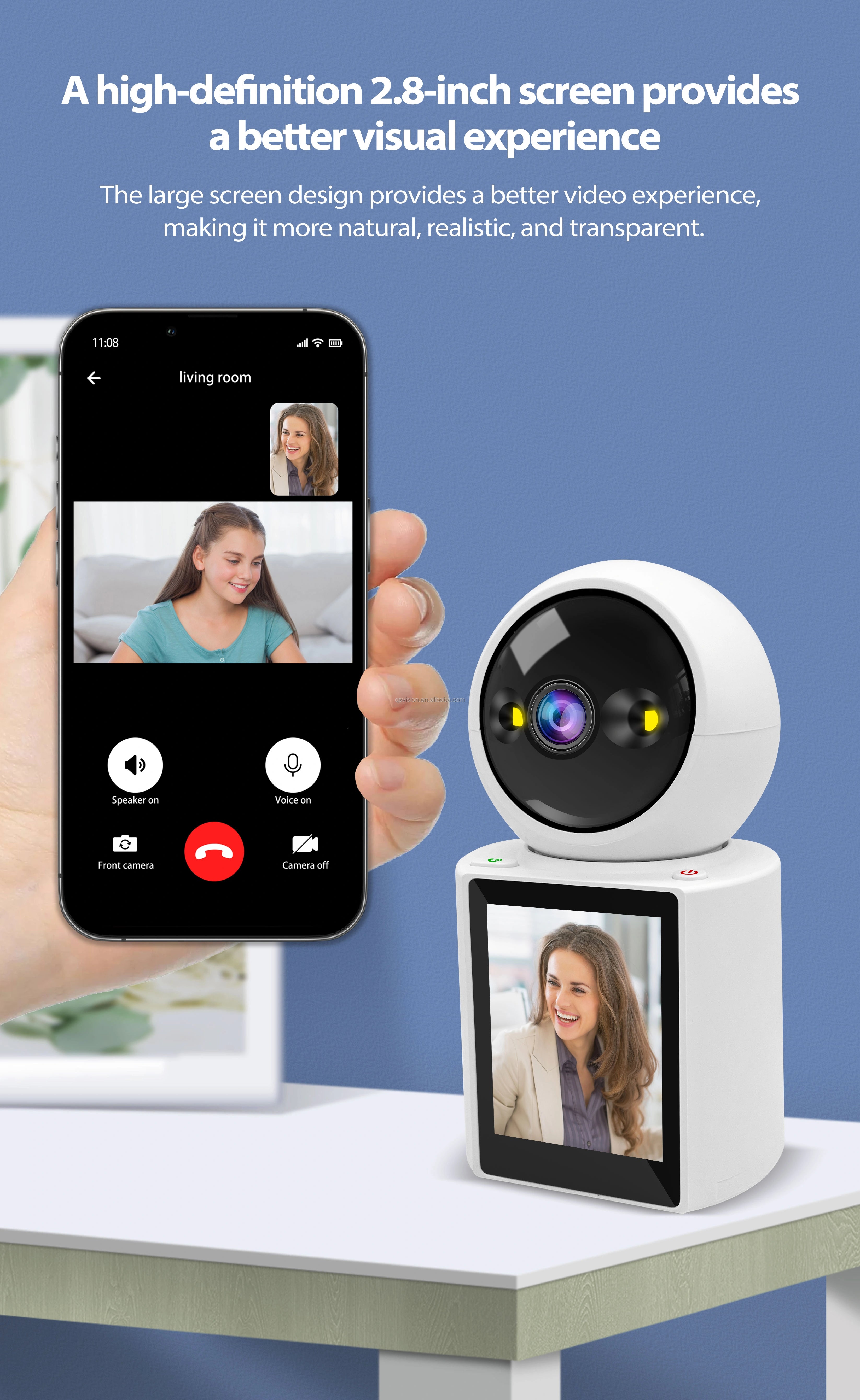Caméra d'Appel Vidéo WiFi Intelligente 3MP bébé moniteur appel vidéo - Surveillance Bébé & Sécurité Maison