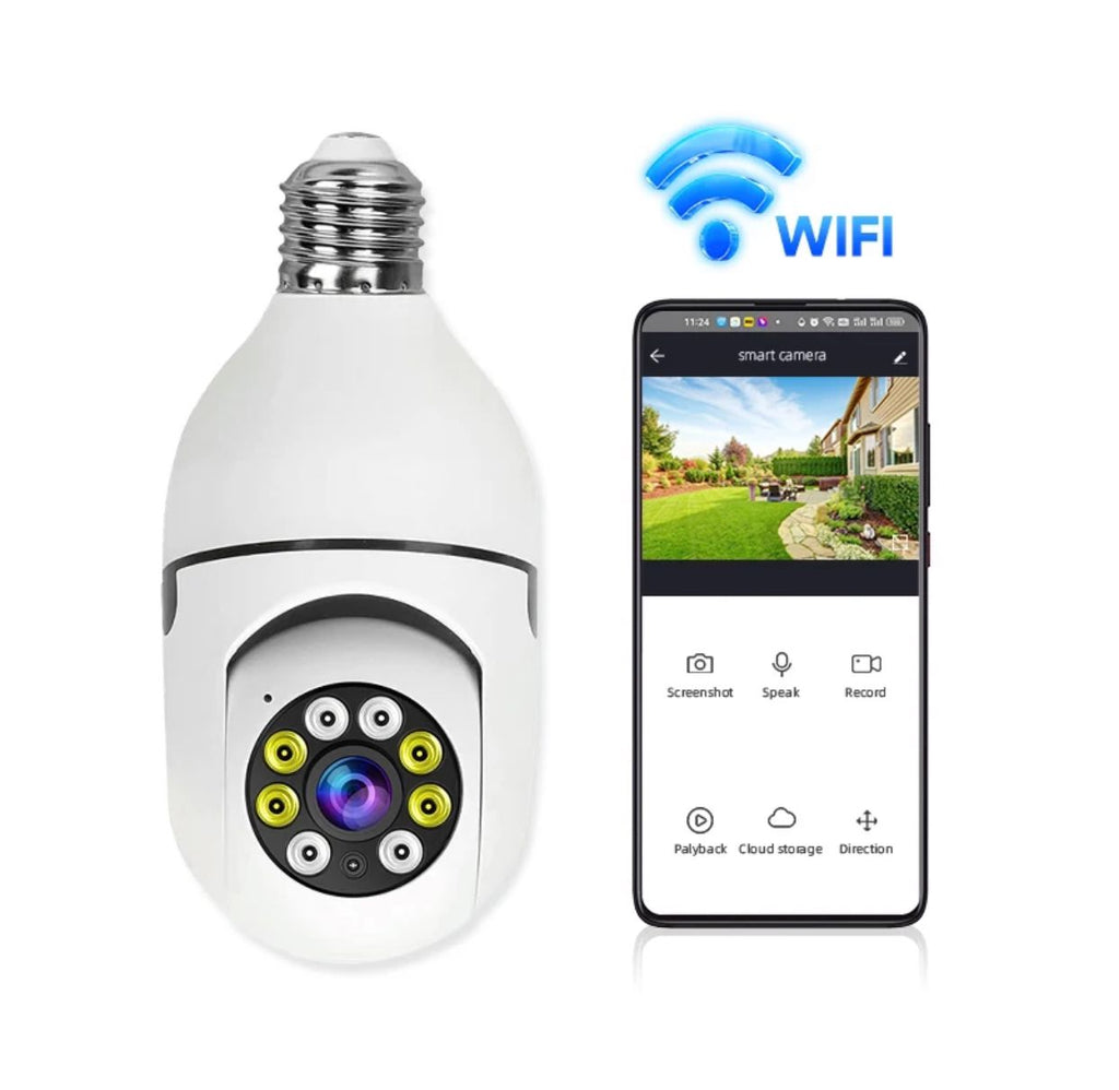 Caméra Ampoule Intelligente 360° WiFi - Sécurité et Surveillance à Domicile (E27, 1080p)