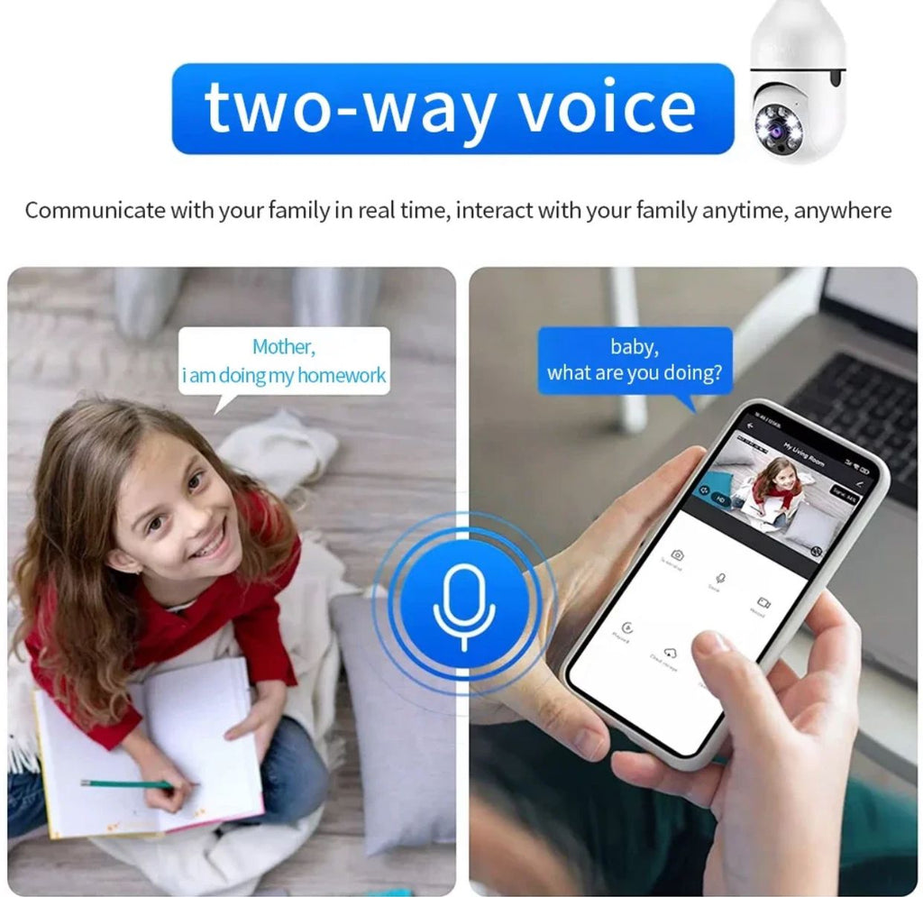 Caméra Ampoule WiFi - Caméra de surveillance Zoom panoramique/inclinaison 5G - Surveillance Intelligente & Sécurité à Domicile au Sénégal