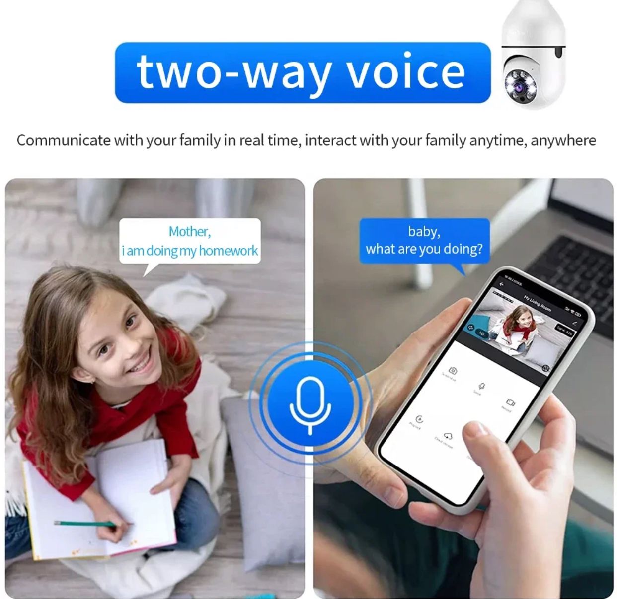 Caméra Ampoule WiFi - Caméra de surveillance Zoom panoramique/inclinaison 5G - Surveillance Intelligente & Sécurité à Domicile au Sénégal