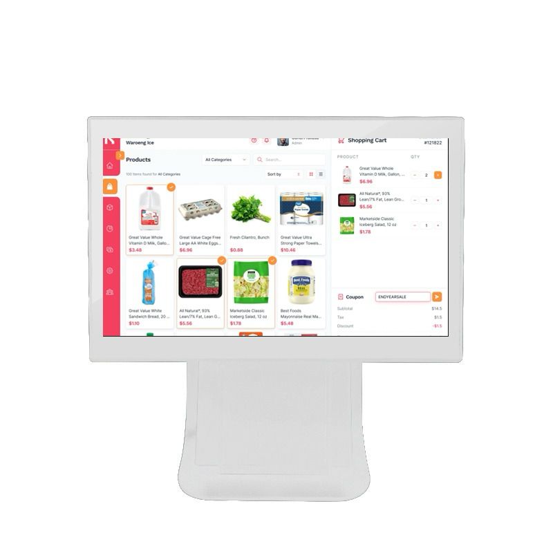 Caisse enregistreuse tactile POS - Double Écran 15,6"/11,6" - Dual Core - 4 Go RAM - 128Go SSD - Windows 10 Pro - Idéal pour restaurants et commerces au Sénégal - ETS A2M