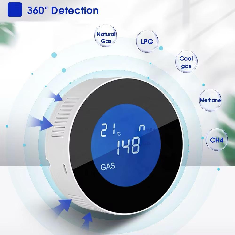 Détecteur de Gaz WiFi Tuya – Capteur Intelligent avec Alarme Sonore et Alertes Smartphone