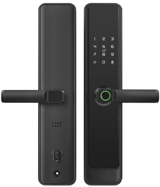 Serrure Biométrique Tuya - Ouverture par empreinte digitale, code, clé, et WiFi