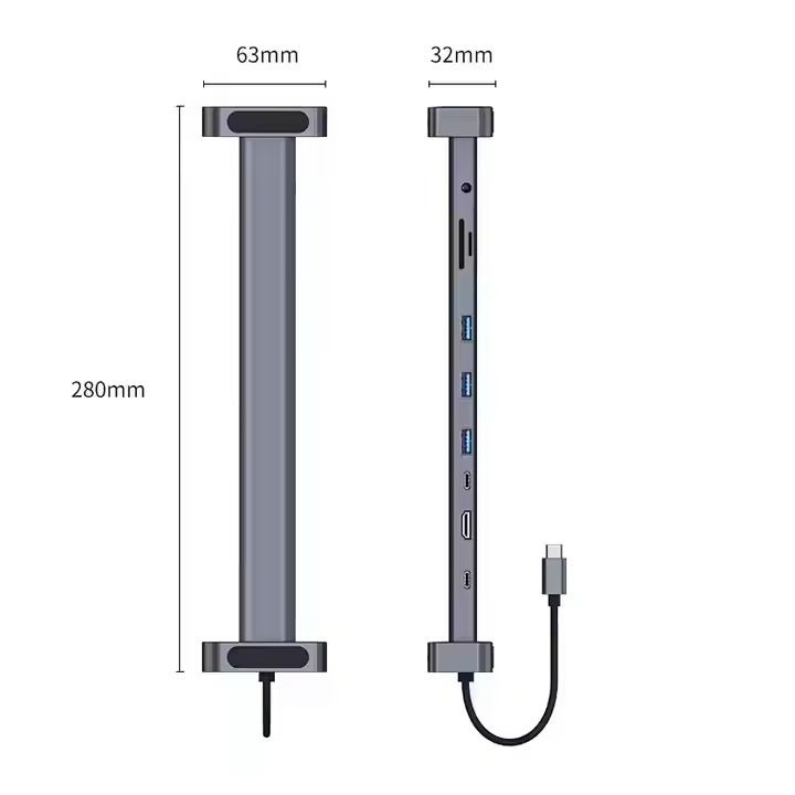 Hub USB-C 10-en-1 puissant avec HDMI 4K, Ethernet Gigabit, PD 100W, lecteurs SD/TF