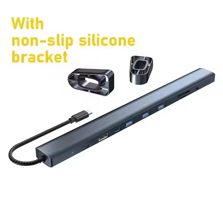 Hub USB-C 10-en-1 puissant avec HDMI 4K, Ethernet Gigabit, PD 100W, lecteurs SD/TF