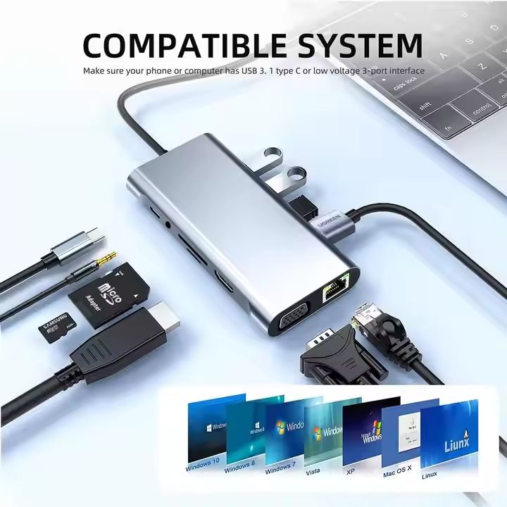Station d'accueil USB-C 11-en-1 - 4K, Ethernet, PD 100W
