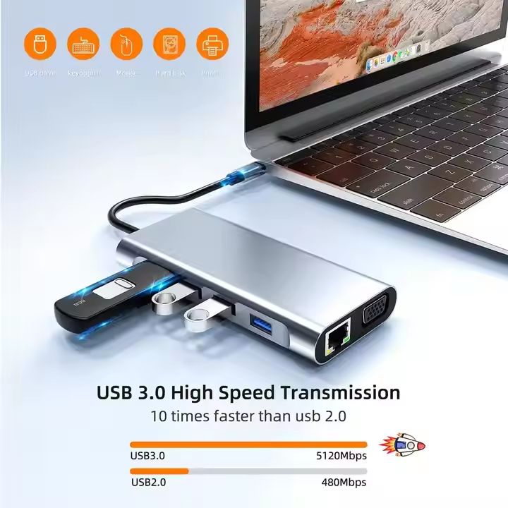 Station d'accueil USB-C 11-en-1 - 4K, Ethernet, PD 100W