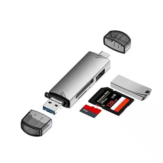 Adaptateur USB-C 6-en-1 Multifonction - SD/TF, USB 3.0