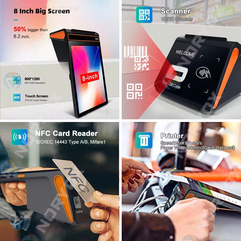 Noryox NB80 : Terminal POS Portable & Performant 1GB RAM + 8GB ROM - Paiement Facile et Sécurisé ! - ETS A2M