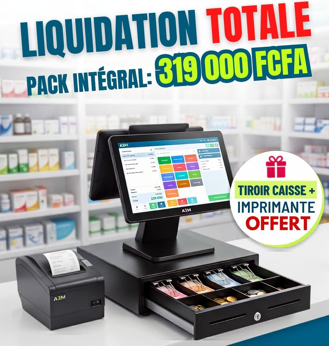 Caisse Enregistreuse – Pack Intégral (Tiroir Caisse & Imprimante Offerts) - ETS A2M