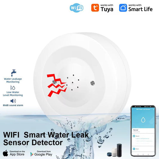 Détecteur de Fuite d'Eau WiFi Tuya - Alarme 80dB