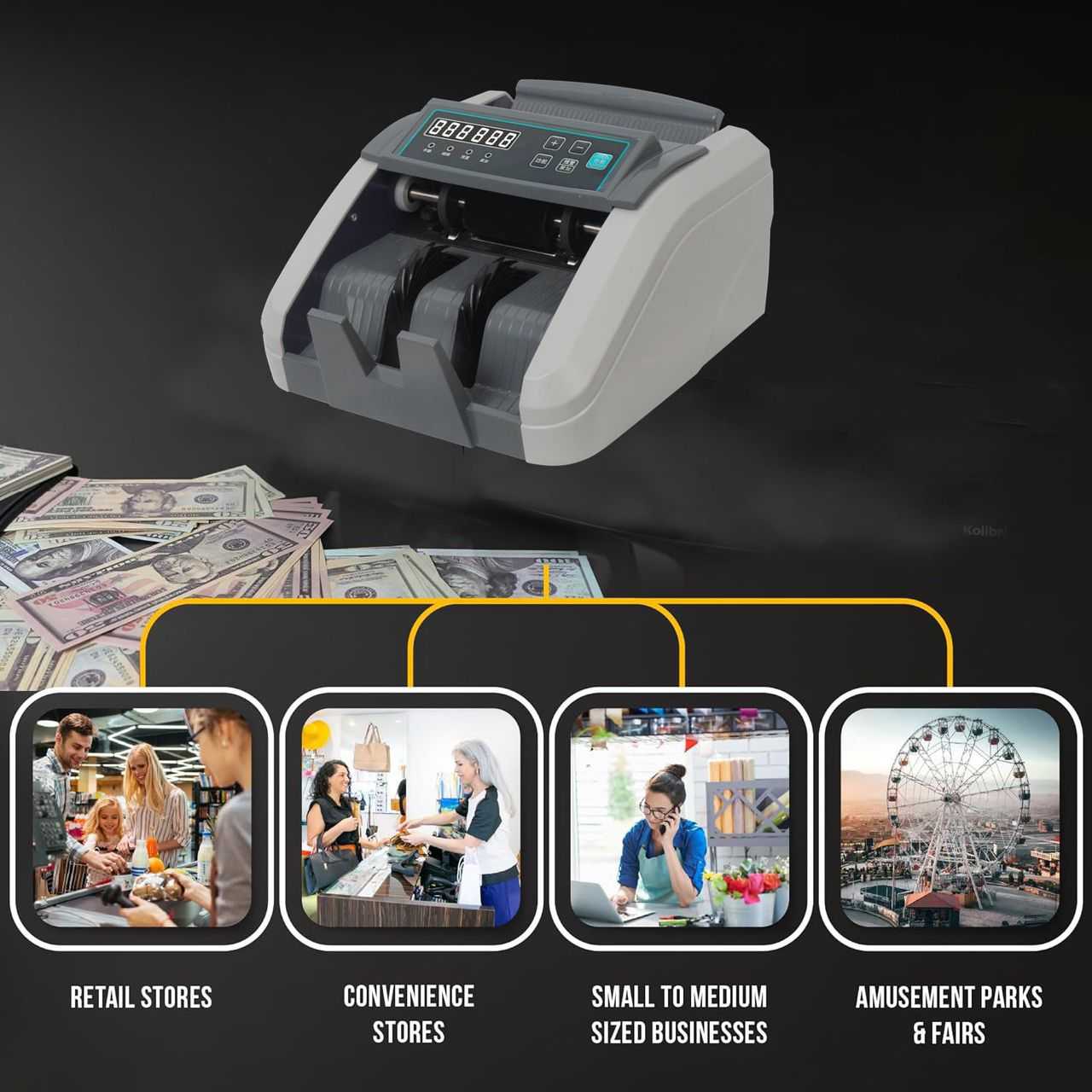 Compteur de Billets Professionnel GB-3388 MG LCD - Fiabilité & Rapidité