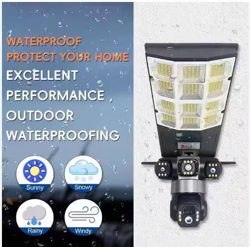 Caméra de Sécurité 360° avec Lampadaire Solaire d'Extérieur - ETS A2M