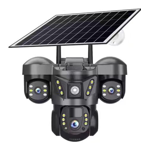 Caméra Surveillance Triple Objectif Solaire 4G/Wifi : Sécurité Totale V380pro - ETS A2M
