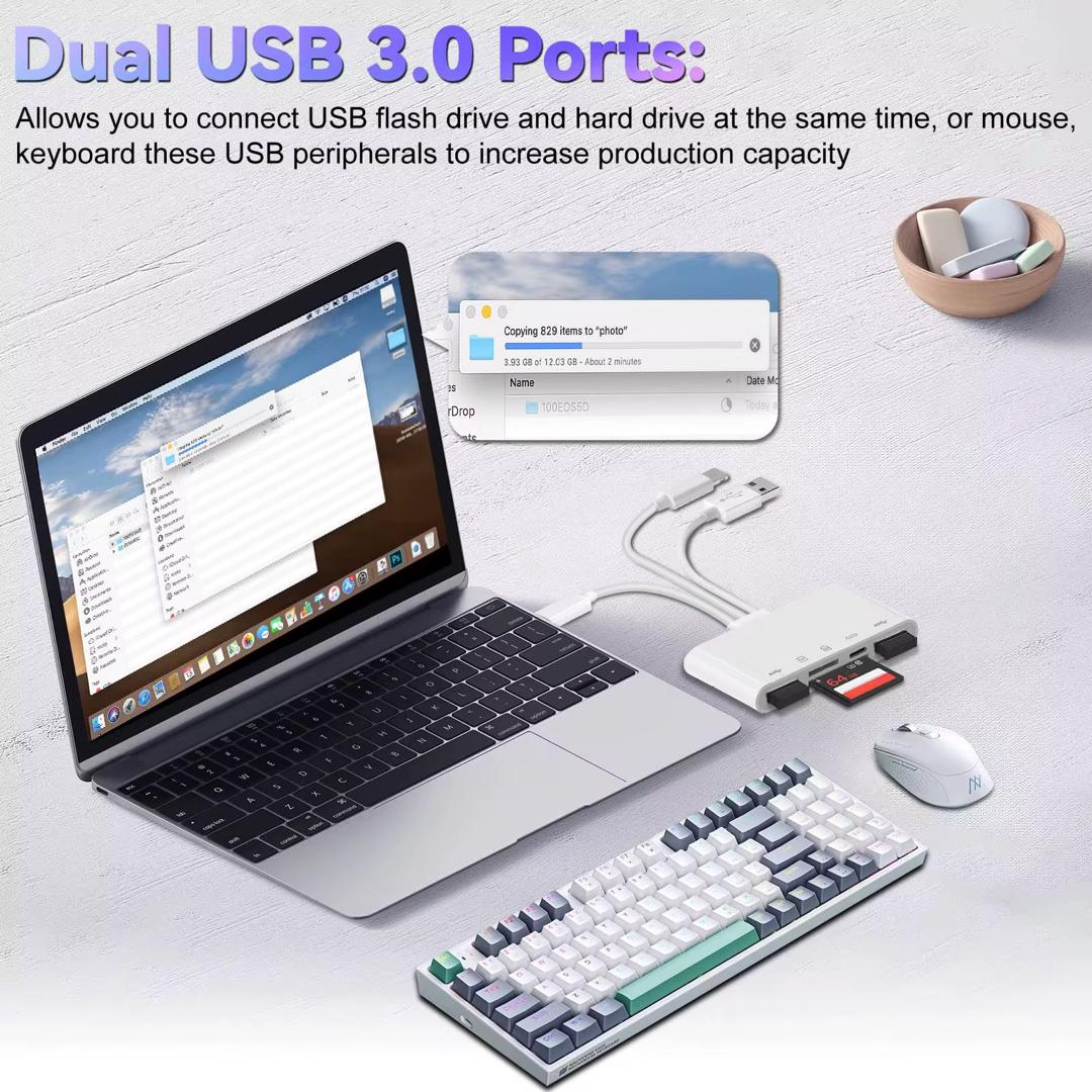 Lecteur de Carte Mémoire 8-en-1 Universel & Adaptateur OTG - ETS A2M