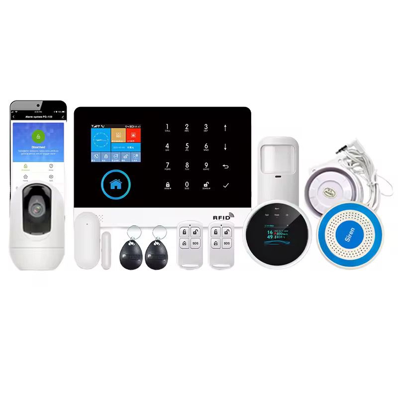 Alarme Domestique Sans Fil PGST : Kit de Sécurité Complet GSM, SMS & WiFi