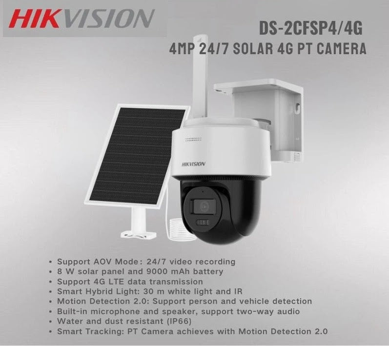 Fiche technique et caractéristiques Hikvision DS-2CFSP4/4G AOV 4MP PT