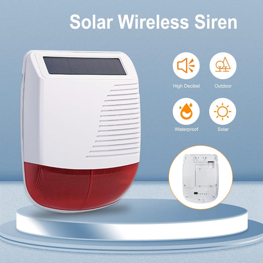 Sirène Solaire Extérieure : Sécurité Autonome pour Votre Propriété - 110 dB