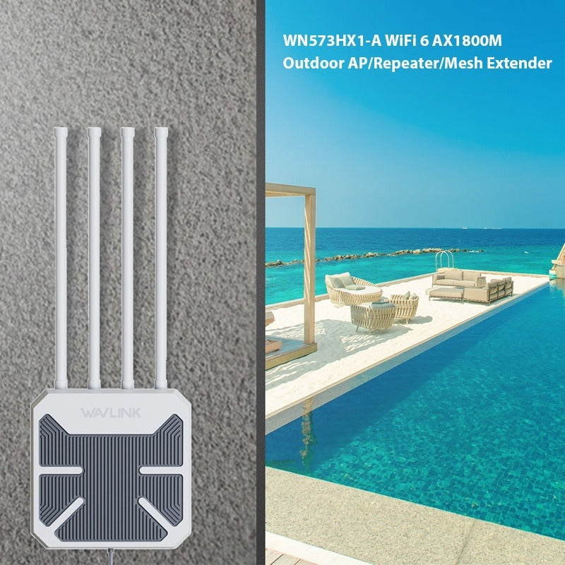 Point d'accès Wi-Fi 6 Extérieur AX1800 Wavlink (Dual-Band Gigabit) - ETS A2M